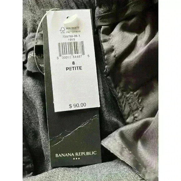 NWT Banana Republic Women's Pull-On Tapered Pants, Gray 8P, Pockets - Picture 13 of 13
